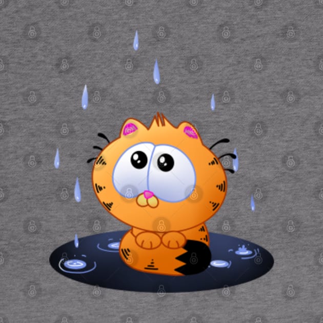 Baby Garfield in the Rain by Shoryotombo